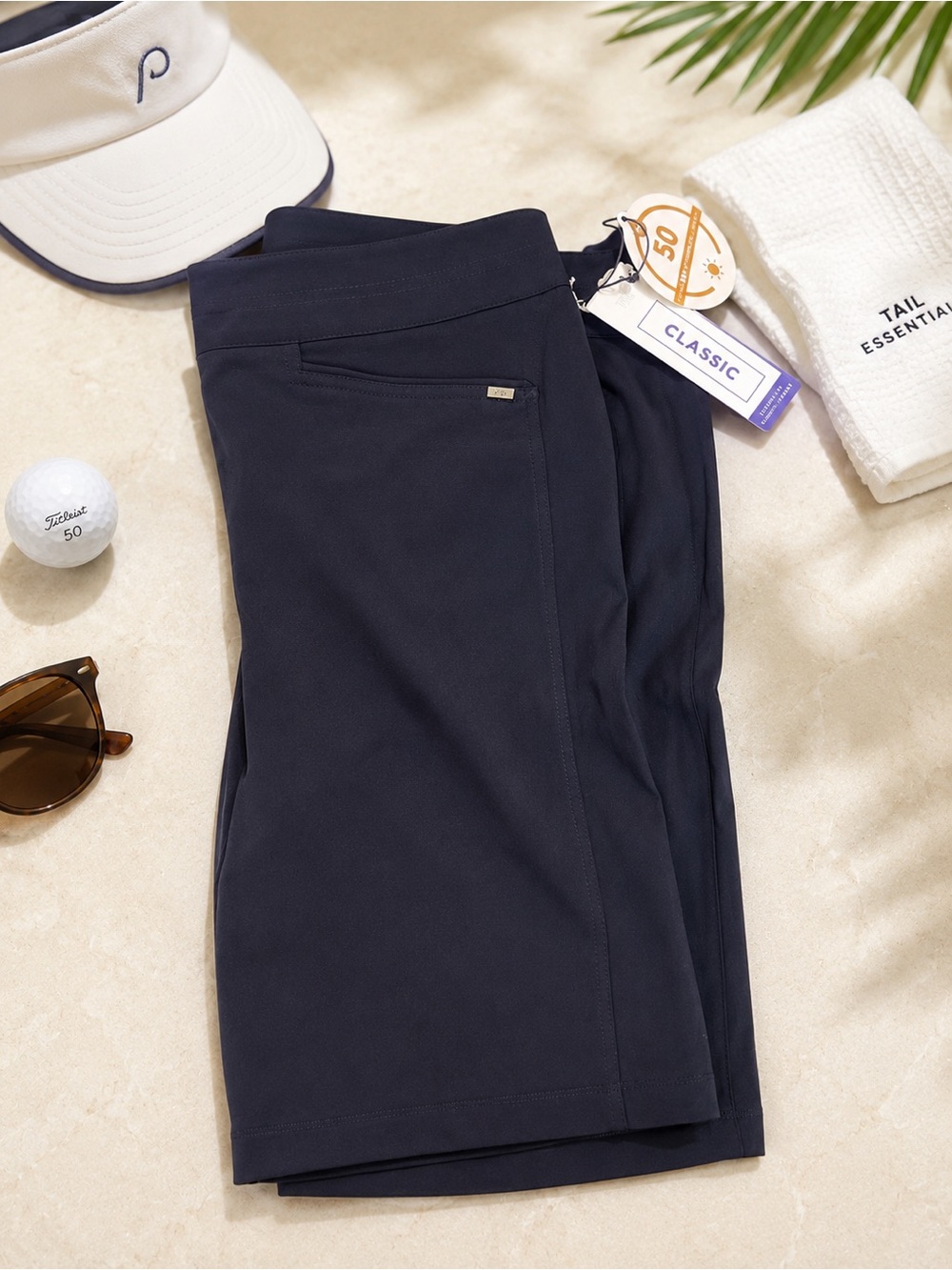 NWT Tail Essentials Navy UPF 50 Golf Bermuda Shorts Size 12